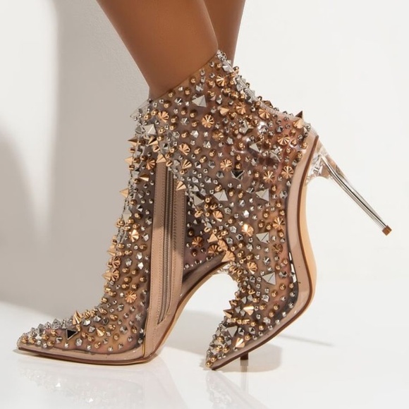 Azalea Wang "Can't Hurt Me Even If You Wanted To" Jeweled Stiletto Bootie - Picture 2 of 11
